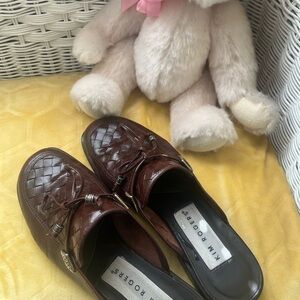 Kim Rogers Brown Woven Clogs Size 6.5